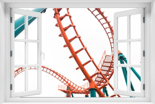 Fototapeta Naklejka Na Ścianę Okno 3D - A segment of a roller coaster ,isolated