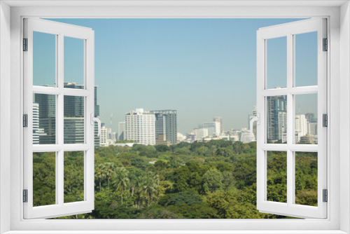 Fototapeta Naklejka Na Ścianę Okno 3D - Beautiful view of the panorama of Bangkok, Thailand