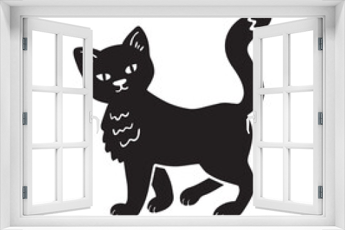 Fototapeta Naklejka Na Ścianę Okno 3D - Vector isolated cat silhouette, logo, print, decorative sticker