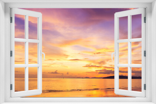 Fototapeta Naklejka Na Ścianę Okno 3D - tropical sea at sunset summer nature background