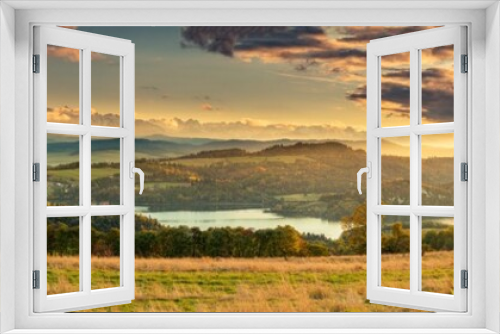 Fototapeta Naklejka Na Ścianę Okno 3D - Panorama Tatr z Jeziorem Czorsztyńskim w tle