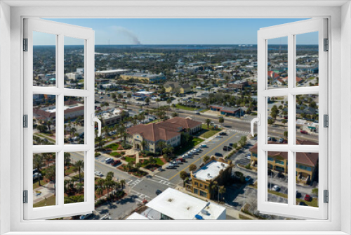 Fototapeta Naklejka Na Ścianę Okno 3D - Aerial view of Jacksonville Beach, Florida in a sunny beautiful day.