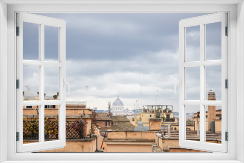 Fototapeta Naklejka Na Ścianę Okno 3D - Cityscape of Rome with St.Patrick church in the background, Italy