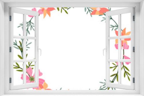 Fototapeta Naklejka Na Ścianę Okno 3D - Flower Frame Illustration