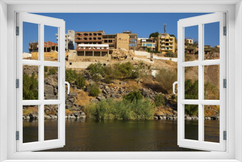 Fototapeta Naklejka Na Ścianę Okno 3D - Architecture on the east bank of Nile in Aswan in Egypt, Africa       
