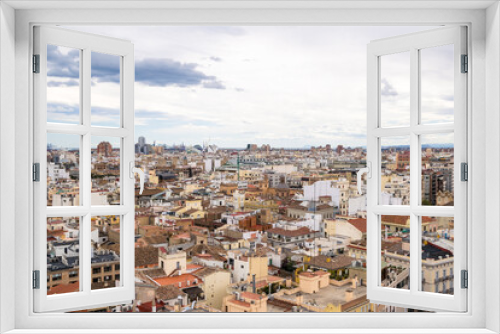 Fototapeta Naklejka Na Ścianę Okno 3D - Panoramic view of the city of Valencia from the top of the Miguelete tower. Valencia - Spain