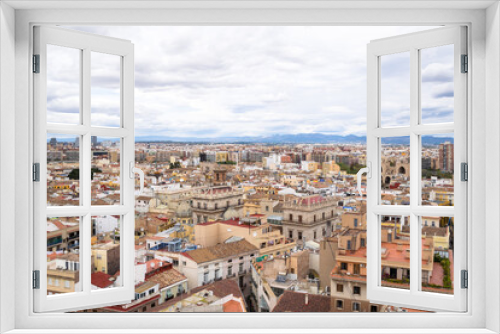 Fototapeta Naklejka Na Ścianę Okno 3D - Panoramic view of the historic center of the city of Valencia from the tower of El Miguelete. Valencia - Spain