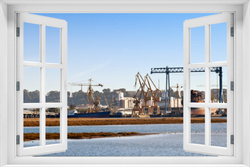 Fototapeta Naklejka Na Ścianę Okno 3D - Shipyard in Odiel River, Huelva, Andalusia, Spain