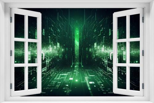 Matrix effect on futuristic background. Technology or tech data. Network internet connect concept