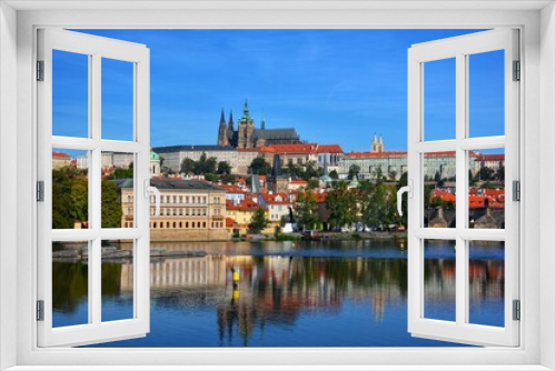 Fototapeta Naklejka Na Ścianę Okno 3D - Along Danube River in Prague, Czech Republic
