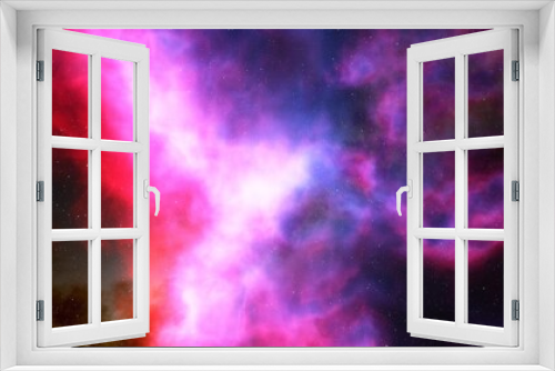 red-violet nebula in outer space, horsehead nebula, unusual colorful nebula in a distant galaxy, red nebula 3d render
