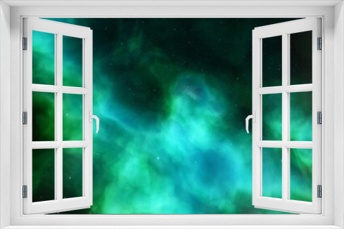 Fototapeta Naklejka Na Ścianę Okno 3D - Nebula gas cloud in deep outer space, science fiction illustration, colorful space background with stars 3d render
