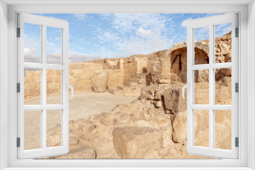 Fototapeta Naklejka Na Ścianę Okno 3D - The ruins  of the central city - fortress of the Nabateans - Avdat, between Petra and the port of Gaza on the trade route called the Incense Road, in southern Israel