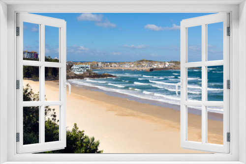 Fototapeta Naklejka Na Ścianę Okno 3D - Porthminster beach St Ives Cornwall blue sea and sky