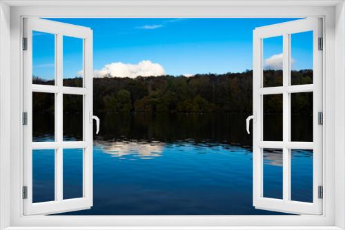 Fototapeta Naklejka Na Ścianę Okno 3D - Reflected image of the lake. forest and great sky