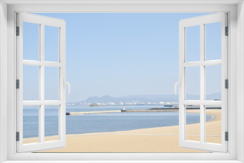 Fototapeta Naklejka Na Ścianę Okno 3D - seaside Momochi beach park landscape in Fukuoka Japan 