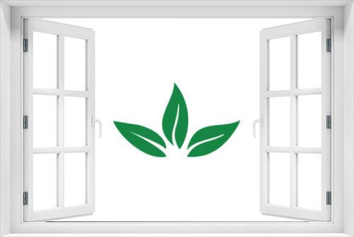 Fototapeta Naklejka Na Ścianę Okno 3D - green leaf isolated on white background