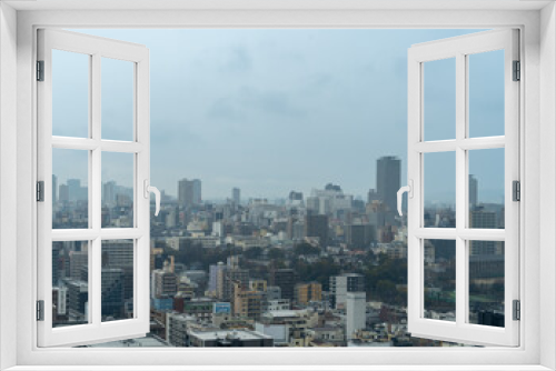 Fototapeta Naklejka Na Ścianę Okno 3D - 大阪城天守閣から見る大阪都市風景