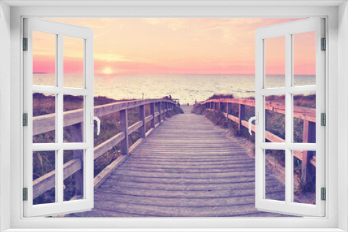 Fototapeta Naklejka Na Ścianę Okno 3D - Steg zum Strand
