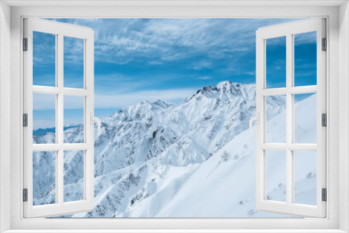 Fototapeta Naklejka Na Ścianę Okno 3D - 冬山登山の風景