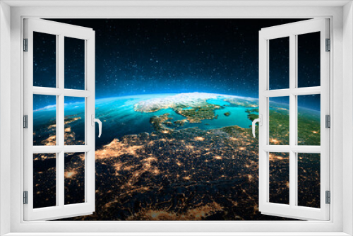 Fototapeta Naklejka Na Ścianę Okno 3D - West Europe from space