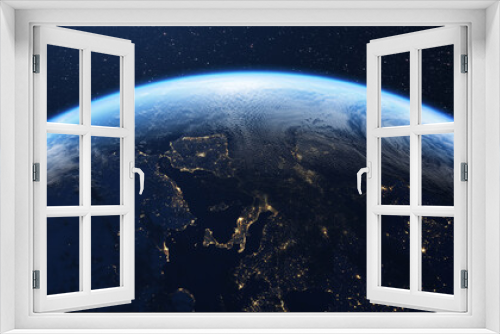 Fototapeta Naklejka Na Ścianę Okno 3D - Europe and planet earth seen from outer space