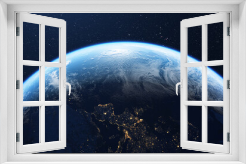 Fototapeta Naklejka Na Ścianę Okno 3D - Planet earth and europe seen from space
