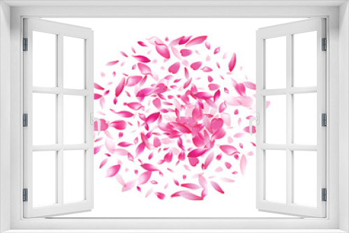 Fototapeta Naklejka Na Ścianę Okno 3D - Purple Peach Petal Vector White Background. Pink