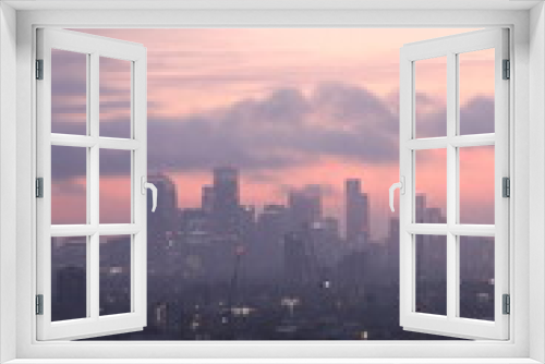 Fototapeta Naklejka Na Ścianę Okno 3D - city skyline at sunset
