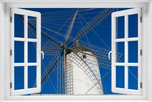 Fototapeta Naklejka Na Ścianę Okno 3D - Ciutadella Es Moli windmill in Ciudadela Menorca