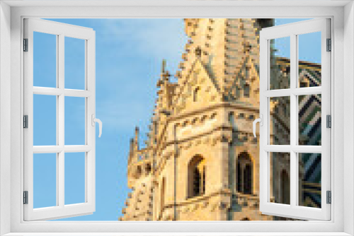 Vienna's St. Stephen's Cathedral North Tower In A Sunset Light