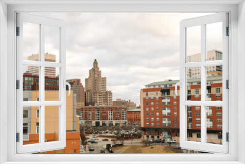 Fototapeta Naklejka Na Ścianę Okno 3D - Providence cityscape rhode island downtown modern scenic view of architecture of us district landmark