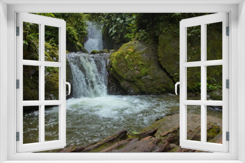 Fototapeta Naklejka Na Ścianę Okno 3D - Waterfall Cascada Madre at Santuario de Cascadas in Minjoy Park in Mindo, Ecuador, South America
