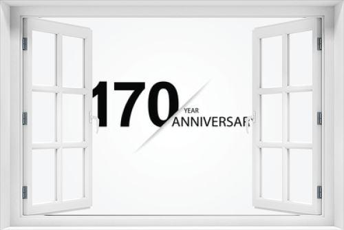 170 years anniversary logo template isolated on white, black and white background. 170th anniversary logo.