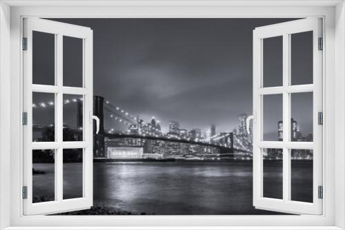 Fototapeta Naklejka Na Ścianę Okno 3D - New York Brooklyn Bridge bnw