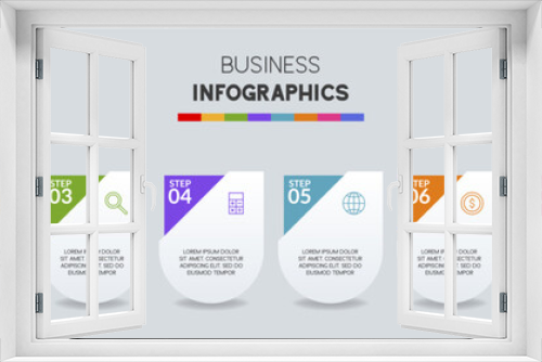 Infographics design template and icons with 8 options or 8 steps