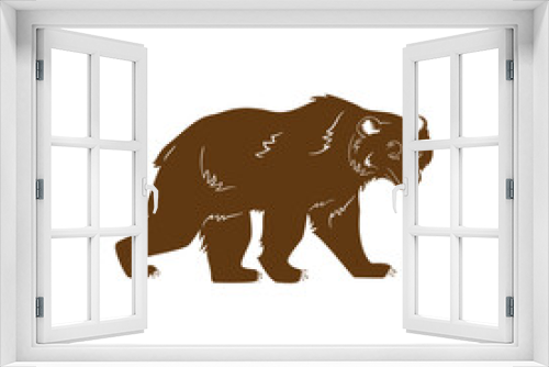 Fototapeta Naklejka Na Ścianę Okno 3D - a brown bear on a white background vector illustration