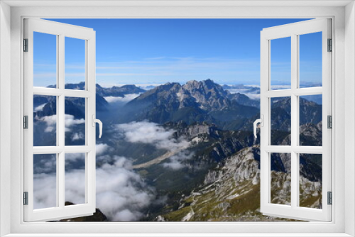 Fototapeta Naklejka Na Ścianę Okno 3D - Panorama dalla cima del monte Mangart