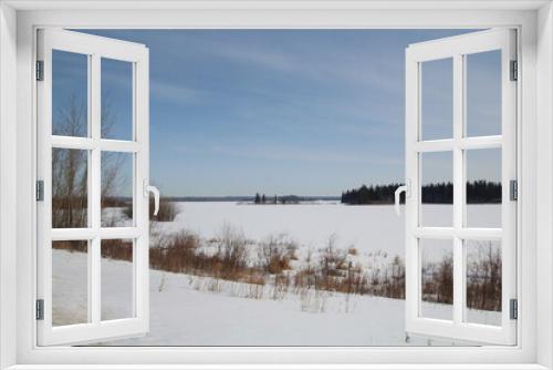Fototapeta Naklejka Na Ścianę Okno 3D - lake in winter, Elk Island National Park, Alberta