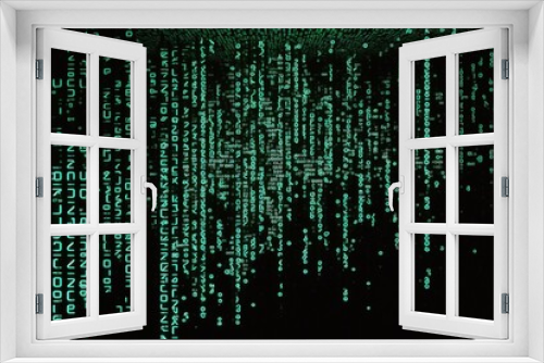 Digital code background. Matrix style program. Random falling numbers. Generative AI