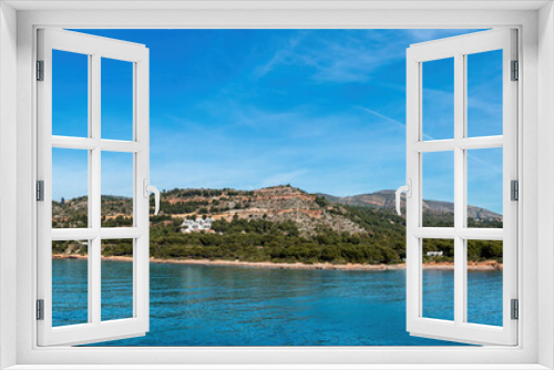 Fototapeta Naklejka Na Ścianę Okno 3D - Panoramic View of La Renegà Beach in Oropesa del Mar from the Sea: A Serene Destination for Beach Lovers and Nature Enthusiasts