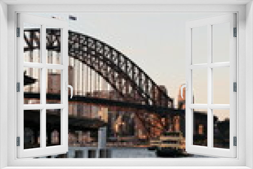 Fototapeta Naklejka Na Ścianę Okno 3D - Sydney city harbour bridge at sunset