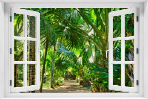 Fototapeta Naklejka Na Ścianę Okno 3D - picturesque garden of Pamplemousse in Mauritius Republic