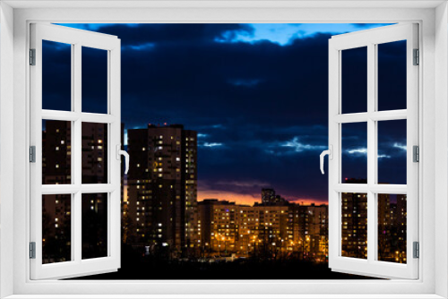 Fototapeta Naklejka Na Ścianę Okno 3D - Cityscape at twilight