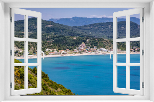 Fototapeta Naklejka Na Ścianę Okno 3D - Agios Georgios village on Corfu Island, Greece - view from area of Porto Timoni beach