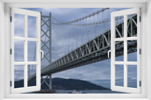 Fototapeta Naklejka Na Ścianę Okno 3D - 兵庫県 明石海峡大橋と淡路島の海景色