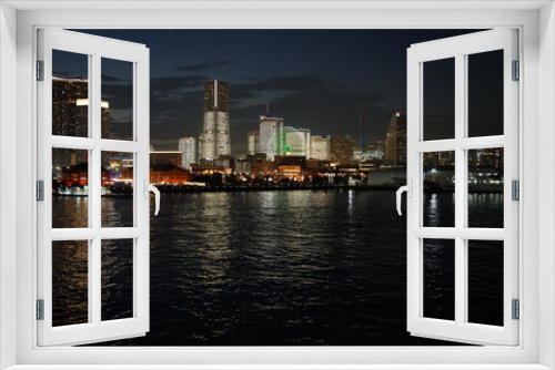 Fototapeta Naklejka Na Ścianę Okno 3D - night view of bay city