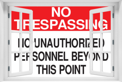 Fototapeta Naklejka Na Ścianę Okno 3D - No trespassing no unauthorized personnel beyond this point