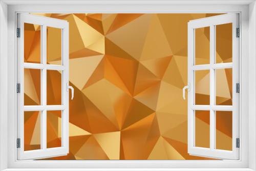 Abstract geometric gold color background, polygon, low poly pattern. 3d render illustration.	