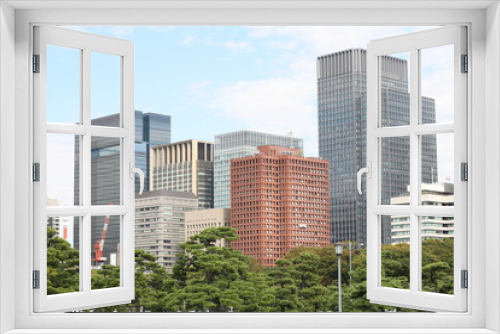 Fototapeta Naklejka Na Ścianę Okno 3D - Tokyo office building